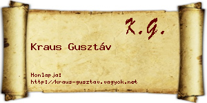 Kraus Gusztáv névjegykártya